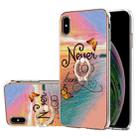 For iPhone XS Max Electroplating Pattern IMD TPU Shockproof Case with Rhinestone Ring Holder(Dream Chasing Butterfly) - 1