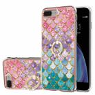 Electroplating Pattern IMD TPU Shockproof Case with Rhinestone Ring Holder For iPhone 8 Plus / 7 Plus(Colorful Scales) - 1