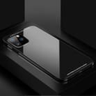 For iPhone 11 Pro Max SULADA Metal Frame Toughened Glass Protective Case(Black) - 1