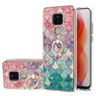 For Motorola Moto G Play 2021 Electroplating Pattern IMD TPU Shockproof Case with Rhinestone Ring Holder(Colorful Scales) - 1