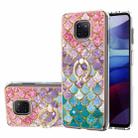 For Motorola Moto G Power 2021 Electroplating Pattern IMD TPU Shockproof Case with Rhinestone Ring Holder(Colorful Scales) - 1