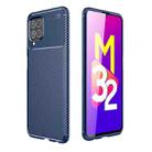 Carbon Fiber Texture Shockproof TPU Case For Samsung Galaxy M32 International Version(Blue) - 1