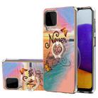 For Samsung Galaxy A22 4G EU Version/M32 Global Version Electroplating Pattern IMD TPU Shockproof Case with Rhinestone Ring Holder(Dream Chasing Butterfly) - 1