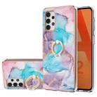 For Samsung Galaxy A32 5G Electroplating Pattern IMD TPU Shockproof Case with Rhinestone Ring Holder(Milky Way Blue Marble) - 1