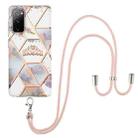 For Samsung Galaxy S20 FE 5G / 4G Electroplating Splicing Marble Flower Pattern TPU Shockproof Case with Lanyard(Imperial Crown) - 1