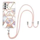 For Samsung Galaxy A32 5G Electroplating Splicing Marble Flower Pattern TPU Shockproof Case with Lanyard(Imperial Crown) - 1