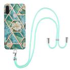 For Samsung Galaxy A11 / M11 Electroplating Splicing Marble Flower Pattern TPU Shockproof Case with Lanyard(Blue Flower) - 1