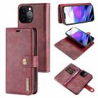 For iPhone 13 Pro Max DG.MING Crazy Horse Texture Flip Detachable Magnetic Leather Case with Holder & Card Slots & Wallet (Red) - 1