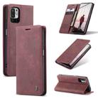 CaseMe 013 Multifunctional Horizontal Flip Leather Case with Holder & Card Slot & Wallet For Xiaomi Redmi Note 10 5G(Wine Red) - 1