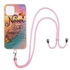 For iPhone 13 mini Electroplating Pattern IMD TPU Shockproof Case with Neck Lanyard (Dream Chasing Butterfly) - 1