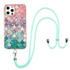 For iPhone 12 Pro Max Electroplating Pattern IMD TPU Shockproof Case with Neck Lanyard(Colorful Scales) - 1