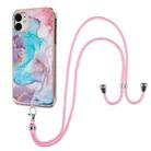 For iPhone 11 Electroplating Pattern IMD TPU Shockproof Case with Neck Lanyard (Milky Way Blue Marble) - 1