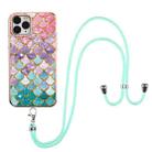 For iPhone 11 Pro Electroplating Pattern IMD TPU Shockproof Case with Neck Lanyard (Colorful Scales) - 1
