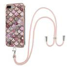 Electroplating Pattern IMD TPU Shockproof Case with Neck Lanyard For iPhone 8 Plus / 7 Plus(Pink Scales) - 1