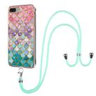 Electroplating Pattern IMD TPU Shockproof Case with Neck Lanyard For iPhone 8 Plus / 7 Plus(Colorful Scales) - 1