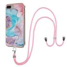 Electroplating Pattern IMD TPU Shockproof Case with Neck Lanyard For iPhone 8 Plus / 7 Plus(Milky Way Blue Marble) - 1