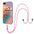 Electroplating Pattern IMD TPU Shockproof Case with Neck Lanyard For iPhone 8 Plus / 7 Plus(Dream Chasing Butterfly) - 1