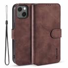 For iPhone 13 mini DG.MING Retro Oil Side Horizontal Flip Leather Case with Holder & Card Slots & Wallet (Coffee) - 1