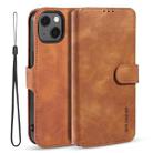 For iPhone 13 DG.MING Retro Oil Side Horizontal Flip Leather Case with Holder & Card Slots & Wallet(Brown) - 1