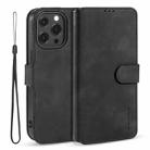 For iPhone 13 Pro Max DG.MING Retro Oil Side Horizontal Flip Leather Case with Holder & Card Slots & Wallet (Black) - 1