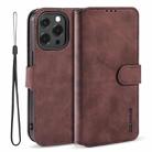 For iPhone 13 Pro Max DG.MING Retro Oil Side Horizontal Flip Leather Case with Holder & Card Slots & Wallet (Coffee) - 1