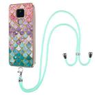 For Motorola Moto G Play 2021 Electroplating Pattern IMD TPU Shockproof Case with Neck Lanyard(Colorful Scales) - 1