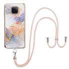 For Motorola Moto G Power 2021 Electroplating Pattern IMD TPU Shockproof Case with Neck Lanyard(Milky Way White Marble) - 1