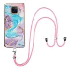 For Motorola Moto G Power 2021 Electroplating Pattern IMD TPU Shockproof Case with Neck Lanyard(Milky Way Blue Marble) - 1