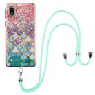 For Samsung Galaxy A01 Core Electroplating Pattern IMD TPU Shockproof Case with Neck Lanyard(Colorful Scales) - 1