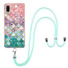 For Samsung Galaxy A02/M02 Electroplating Pattern IMD TPU Shockproof Case with Neck Lanyard(Colorful Scales) - 1