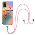 For Samsung Galaxy A02s EU Version Electroplating Pattern IMD TPU Shockproof Case with Neck Lanyard(Dream Chasing Butterfly) - 1