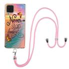 For Samsung Galaxy A12/M12/F12 Electroplating Pattern IMD TPU Shockproof Case with Neck Lanyard(Dream Chasing Butterfly) - 1