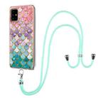 For Samsung Galaxy A51 Electroplating Pattern IMD TPU Shockproof Case with Neck Lanyard(Colorful Scales) - 1