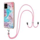 For Samsung Galaxy A51 Electroplating Pattern IMD TPU Shockproof Case with Neck Lanyard(Milky Way Blue Marble) - 1