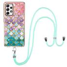 For Samsung Galaxy A52 5G / 4G Electroplating Pattern IMD TPU Shockproof Case with Neck Lanyard(Colorful Scales) - 1
