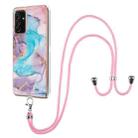 For Samsung Galaxy A82 5G Electroplating Pattern IMD TPU Shockproof Case with Neck Lanyard(Milky Way Blue Marble) - 1