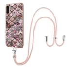 For Samsung Galaxy M11 / A11 Electroplating Pattern IMD TPU Shockproof Case with Neck Lanyard(Pink Scales) - 1
