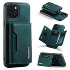 For iPhone 13 mini DG.MING M2 Series 3-Fold Card Bag Shockproof Case with Wallet & Holder Function (Green) - 1