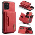 For iPhone 13 DG.MING M2 Series 3-Fold Card Bag Shockproof Case with Wallet & Holder Function(Red) - 1