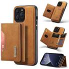 For iPhone 13 Pro DG.MING M2 Series 3-Fold Card Bag Shockproof Case with Wallet & Holder Function (Brown) - 1