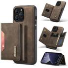 For iPhone 13 Pro DG.MING M2 Series 3-Fold Card Bag Shockproof Case with Wallet & Holder Function (Coffee) - 1