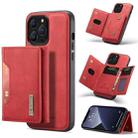 For iPhone 13 Pro DG.MING M2 Series 3-Fold Card Bag Shockproof Case with Wallet & Holder Function (Red) - 1