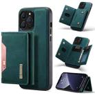 For iPhone 13 Pro DG.MING M2 Series 3-Fold Card Bag Shockproof Case with Wallet & Holder Function (Green) - 1