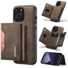 For iPhone 13 Pro Max DG.MING M2 Series 3-Fold Card Bag Shockproof Case with Wallet & Holder Function (Coffee) - 1