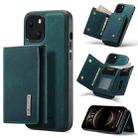 For iPhone 13 DG.MING M1 Series 3-Fold Multi Card Wallet Shockproof Case with Holder Function (Green) - 1