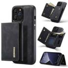 For iPhone 13 Pro DG.MING M1 Series 3-Fold Multi Card Wallet Shockproof Case with Holder Function (Black) - 1