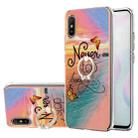 For Xiaomi Redmi 9A Electroplating Pattern IMD TPU Shockproof Case with Rhinestone Ring Holder(Dream Chasing Butterfly) - 1