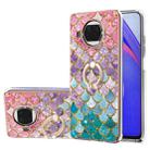 For Xiaomi Mi 10T Lite 5G Electroplating Pattern IMD TPU Shockproof Case with Rhinestone Ring Holder(Colorful Scales) - 1