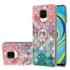 For Xiaomi Redmi Note 9S/Note 9 Pro/Note 9 Pro Max Electroplating Pattern IMD TPU Shockproof Case with Rhinestone Ring Holder(Colorful Scales) - 1