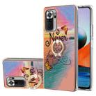 For Xiaomi Redmi Note 10 Pro/ 10 Pro Max Electroplating Pattern IMD TPU Shockproof Case with Rhinestone Ring Holder(Dream Chasing Butterfly) - 1